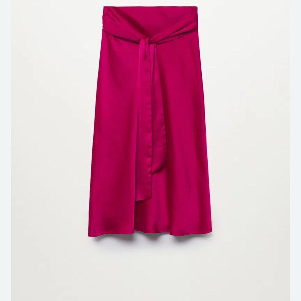 Mango Bow Satin Skirt